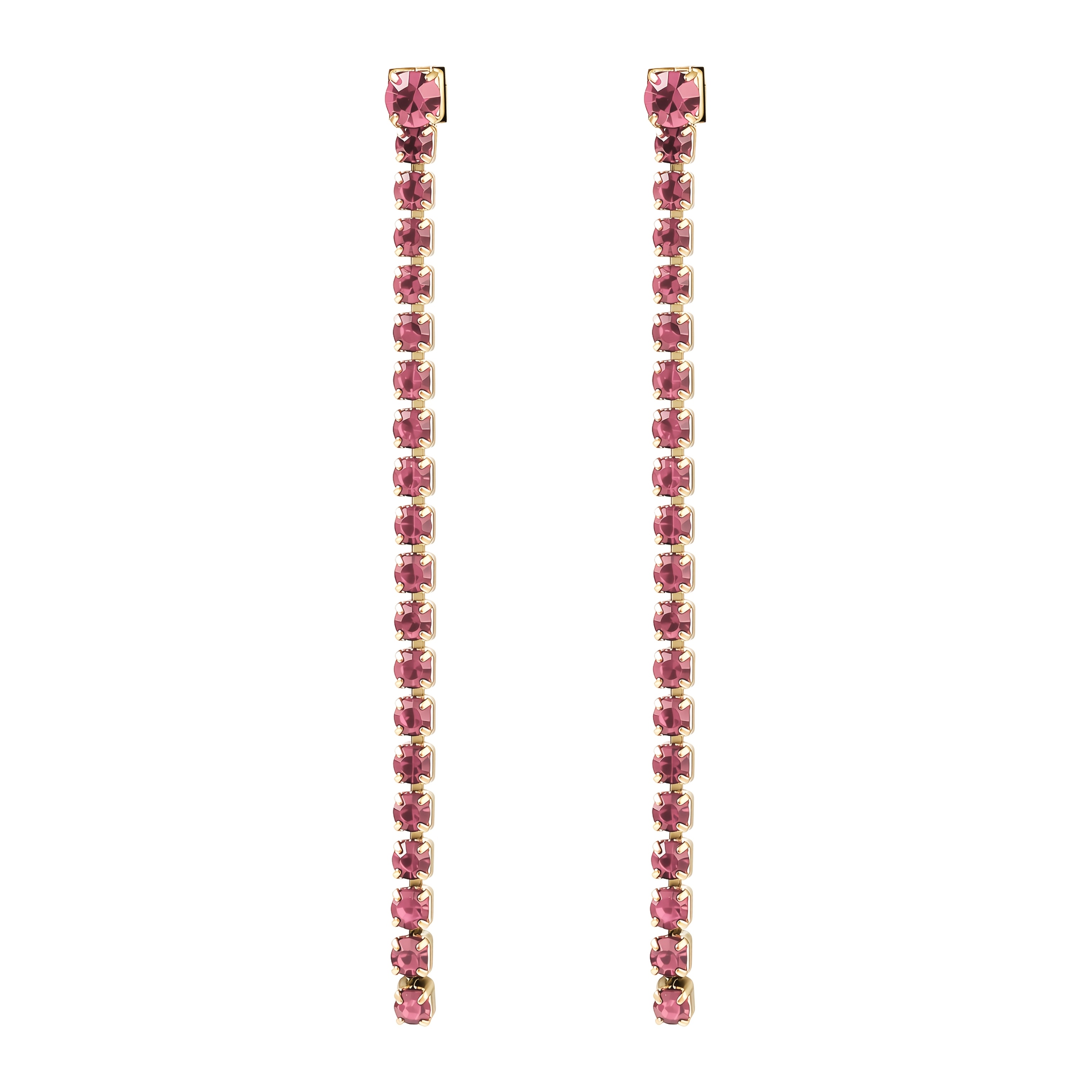 Women's Trendy Long Tassel Zirconia Stud Earrings, 12 Colors Available